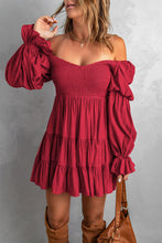 Load image into Gallery viewer, Smocked Off-Shoulder Tiered Mini Dress