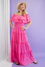 Load image into Gallery viewer, OFF THE SHOULDER RUFFLE MAXI DRESS