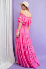 Load image into Gallery viewer, OFF THE SHOULDER RUFFLE MAXI DRESS