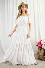 Load image into Gallery viewer, OFF THE SHOULDER RUFFLE MAXI DRESS