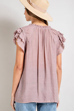 Load image into Gallery viewer, TIERED RUFFLE SLEEVE SHORT SLEEVE BLOUSE