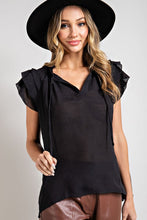 Load image into Gallery viewer, TIERED RUFFLE SLEEVE SHORT SLEEVE BLOUSE
