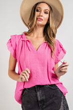 Load image into Gallery viewer, TIERED RUFFLE SLEEVE SHORT SLEEVE BLOUSE