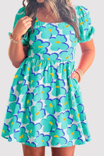 Load image into Gallery viewer, Printed Square Neck Short Sleeve Dress