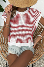 Load image into Gallery viewer, Striped Round Neck Sweater Vest