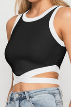 Load image into Gallery viewer, Contrast Tie Back Round Neck Tank
