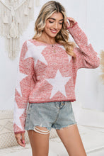 Load image into Gallery viewer, Star Pattern Dropped Shoulder Knit Top