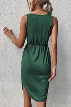 Load image into Gallery viewer, V-Neck Curved Hem Sleeveless Dress