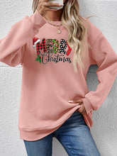 Load image into Gallery viewer, MERRY CHRISTMAS Round Neck Dropped Shoulder Sweatshirt