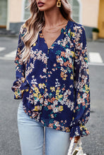 Load image into Gallery viewer, Floral Print Flounce Sleeve Blouse