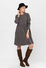 Load image into Gallery viewer, 3 layered tiered Flared Cotton Mini Dress