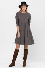 Load image into Gallery viewer, 3 layered tiered Flared Cotton Mini Dress