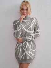 Load image into Gallery viewer, Contrast Mock Neck Sweater Dress