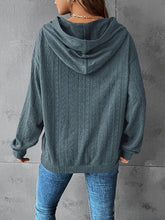Load image into Gallery viewer, Textured Dropped Shoulder Hoodie