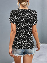 Load image into Gallery viewer, Animal Print V-Neck Petal Sleeve Blouse