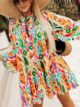 Load image into Gallery viewer, Printed Buttoned Long Sleeve Dress