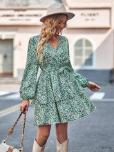 Load image into Gallery viewer, Long Sleeve Tie Waist Layered Dress