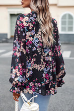Load image into Gallery viewer, Floral Print Flounce Sleeve Blouse