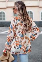 Load image into Gallery viewer, Floral Print Flounce Sleeve Blouse
