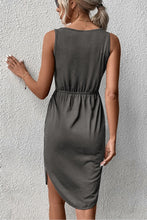 Load image into Gallery viewer, V-Neck Curved Hem Sleeveless Dress