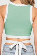 Load image into Gallery viewer, Contrast Tie Back Round Neck Tank