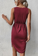 Load image into Gallery viewer, V-Neck Curved Hem Sleeveless Dress