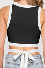 Load image into Gallery viewer, Contrast Tie Back Round Neck Tank
