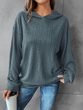 Load image into Gallery viewer, Textured Dropped Shoulder Hoodie
