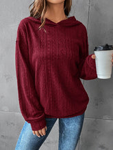 Load image into Gallery viewer, Textured Dropped Shoulder Hoodie