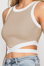 Load image into Gallery viewer, Contrast Tie Back Round Neck Tank