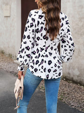 Load image into Gallery viewer, Printed Button-Up Lantern Sleeve Shirt