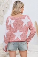 Load image into Gallery viewer, Star Pattern Dropped Shoulder Knit Top