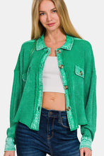 Load image into Gallery viewer, Zenana Waffle-Knit Button Up Dropped Shoulder Jacket