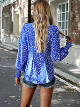 Load image into Gallery viewer, Printed Button-Up Lantern Sleeve Shirt