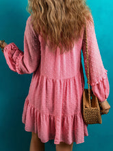 Load image into Gallery viewer, Swiss Dot V-Neck Long Sleeve Mini Dress