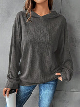 Load image into Gallery viewer, Textured Dropped Shoulder Hoodie