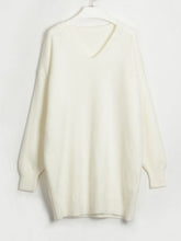 Load image into Gallery viewer, V-Neck Dropped Shoulder Sweater Dress