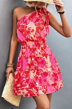 Load image into Gallery viewer, Floral Smocked Waist Tied One-Shoulder Dress