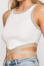 Load image into Gallery viewer, Contrast Tie Back Round Neck Tank