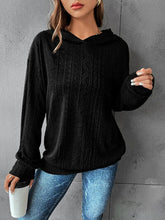 Load image into Gallery viewer, Textured Dropped Shoulder Hoodie