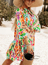Load image into Gallery viewer, Printed Buttoned Long Sleeve Dress