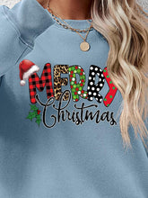 Load image into Gallery viewer, MERRY CHRISTMAS Round Neck Dropped Shoulder Sweatshirt