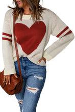 Load image into Gallery viewer, Heart Graphic Round Neck Sweater