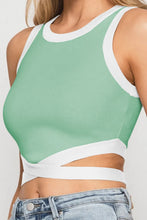 Load image into Gallery viewer, Contrast Tie Back Round Neck Tank