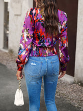 Load image into Gallery viewer, Printed Surplice Neck Long Sleeve Blouse