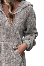 Load image into Gallery viewer, Half Zip Dropped Shoulder Oversized Hoodie
