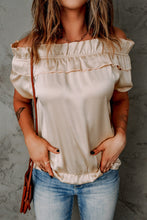 Load image into Gallery viewer, Ruffled Off-Shoulder Short Sleeve Top
