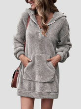 Load image into Gallery viewer, Half Zip Dropped Shoulder Oversized Hoodie