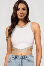 Load image into Gallery viewer, Contrast Tie Back Round Neck Tank