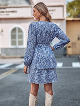 Load image into Gallery viewer, Long Sleeve Tie Waist Layered Dress